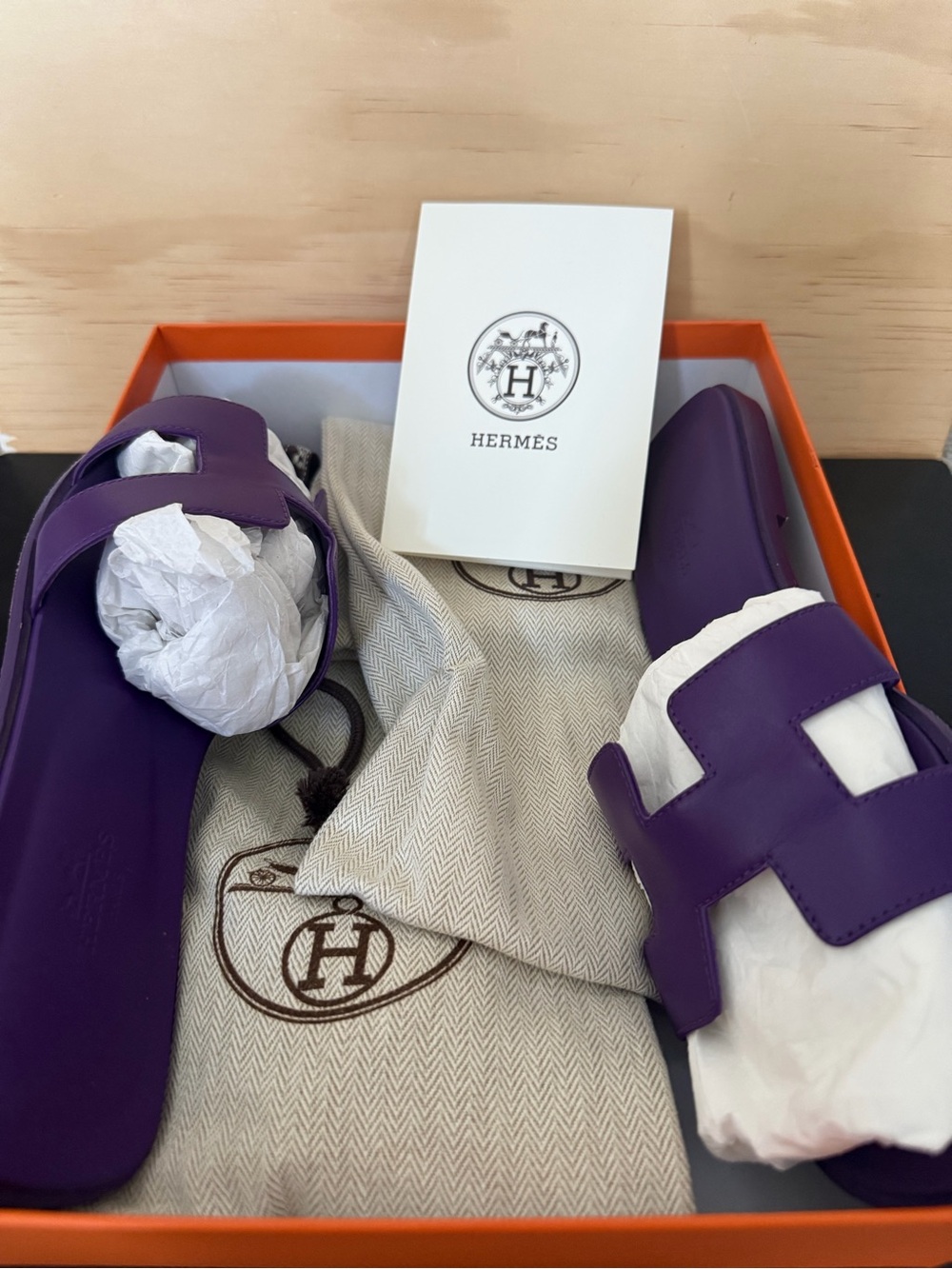 Hermès Oran Sandals - Violet Size 39.5 - Picture 3 of 5